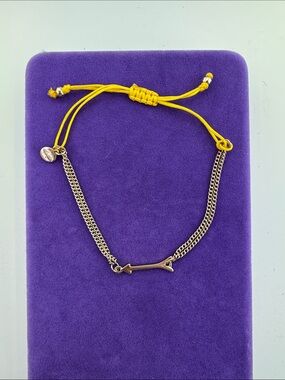 💛 Stella & Dot Gold Wishing Arrow Yellow Chord Adjustable Bracelet